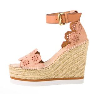 See by Chloe Espadrille Wedge Sandals, size 39, neutral colors